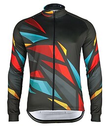 abordables -21Grams Homme Maillot Velo Cyclisme Manches Longues Cyclisme Top avec 3 poches arrière VTT Vélo tout terrain Vélo Route Respirable Séchage rapide Evacuation de l'humidité Bandes Réfléchissantes Noir