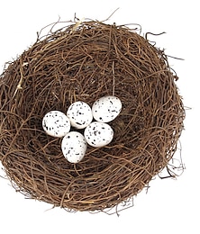 Недорогие -4 размера, искусственное птичье гнездо из ротанга с держателем для яиц, сделай сам, птичья клетка ручной работы, пасхальное окно, декор, скворечник, корзина для хранения яиц