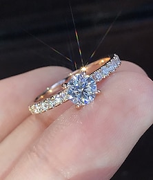 cheap -Ring Wedding Geometrical Rose Gold White Alloy Gemini Simple Elegant 1pc / Women's / Gift / Engagement