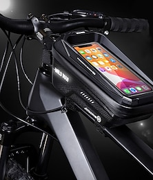 preiswerte -WILD MAN 1.2 L Fahrradrahmentasche Touchscreen Reflektierend Wasserdicht Fahrradtasche PU-Leder TPU EVA Tasche für das Rad Fahrradtasche Radsport Übung im Freien