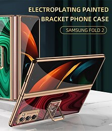 preiswerte -Handy Hülle Handyhüllen Für Samsung Galaxy Z Fold 2 Ganzkörper-Gehäuse mit Halterung Staubdicht Stoßresistent Einfarbig Gehärtetes Glas