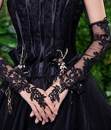 cheap -Lace / Net Elbow Length Glove Cute With Floral / Appliques Wedding / Party Glove