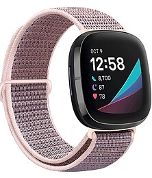 billiga -1 pcs Smart Watch-band för Fitbit Versa 3 / Sense Nylon Smart klocka Rem Justerbar Elastisk Andningsfunktion Sportband Ersättning Armband