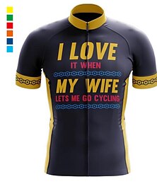 cheap -21Grams Men's Cycling Jersey Bike Shirt with 3 Rear Pockets Short Sleeve Funny Bike Jersey Top Mountain Bike MTB Road Bike Cycling Reflective Strips Moisture Wicking Blue Yellow Summer