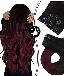 economico -Capelli umani di Remy Parrucca Liscio Nero Borgogna Cosplay Classico Comodo Brasiliano Da donna Nero / vino scuro 10 pollici 12 pollici 14 pollici Da mare Festa / Serata Giornaliero