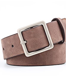 Недорогие -Women's Belt PU Black Brown Beige Coffee Waist Belt Daily Work Pure Color / Vintage / Spring / Summer / Fall / Winter