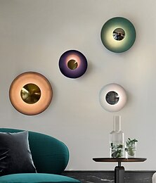 abordables -Applique murale d'intérieur de style nordique moderne led design rond coloré chambre salle à manger salon appliques murales en métal 220-240v