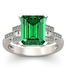 preiswerte -Ring Party Geometrisch Grün Aleación Skateboards Einfach Elegant 1 Stück Kubikzirkonia / Damen / Hochzeit / Geschenk