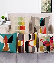 cheap -Set of 5 Pillow Cover, Geometric Bohemian Style Retro Cotton / Faux Linen Throw Pillow