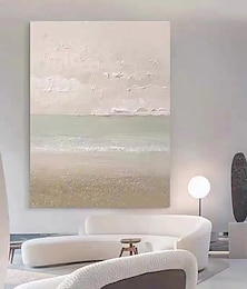 cheap -Oil Painting 100% Handmade Hand Painted Wall Art On Canvas Vertical Abstract Landscape Pink Seascape Modern Home Decoration Decor Rolled Canvas No Frame Unstretched