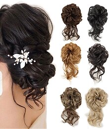 economico -bun parrucchino estensione dei capelli coda di cavallo con elastico elastico updo coda di cavallo parrucchino estensioni dei capelli sintetici scrunchies coda di cavallo posticci per le donne
