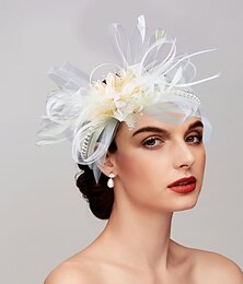 economico -Piume  Fascinator a Rete  Cappelli  Copricapo con Piuma  Berretto  Fiore 1 PC Matrimonio  Corsa di Cavalli  Cappello per la Coppa di Melbourne Abito per impressionare il giorno della corsa