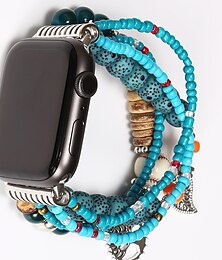economico -Braccialetto di gioielli Compatibile con Cinturino dell'Apple Watch 38mm 40mm 41mm 42mm 44mm 45mm 49mm Da donna Elastico Con perline Perline Cinturino di ricambio per iwatch Ultra 2 Series 9 8 7 SE 6