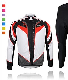 halpa -Arsuxeo Miesten Pitkähihainen Pyöräily jersey ja trikoot Pyöräilytakki Kesä Spandex Silikon Polyesteri Musta / punainen Vihreä Purppura Tilkkutäkki Hauska Pyörä Liikunta-asut Pidä lämpimänä 3D alusta