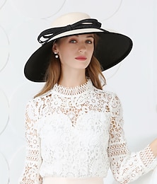 economico -cappelli in tessuto spandex cappello a secchiello matrimonio formale elegante con copricapo bowknot