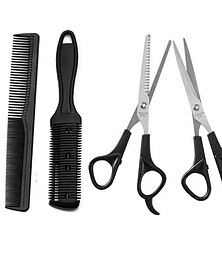 economico -4 pz/set forbici da parrucchiere per uso domestico forbici per sfoltire i capelli forbici da barbiere a denti piatti forbice pettine strumenti per lo styling dei capelli