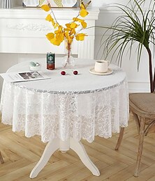 abordables -Nappe en dentelle nappe blanche pour table d'appoint, table basse, cuisine, fête, vacances, buffet