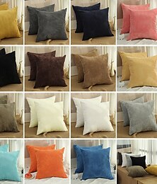 cheap -Decorative Toss Pillows 1pc Plain Corduroy Simple Corn Strip Pillow Cover Pure Color Plush Pillow Multi-color Sofa Hugging Pillow Case Pink Blue Sage Green Purple Yellow