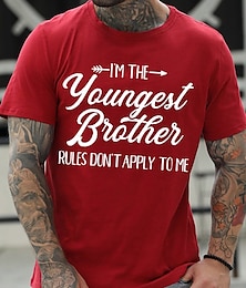 baratos -Homens Letra Camiseta Estilo casual Algodão Manga Curta Gráfico Camisa Preto Branco Vermelho Camiseta confortável Férias Casual Roupas de estilistas