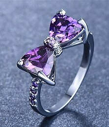 billige -Ringe Fest geometriske Sølv Legering Sløyfer Enkel Elegant 1 stk Kubisk Zirkonium / Dame / Bryllup / Gave