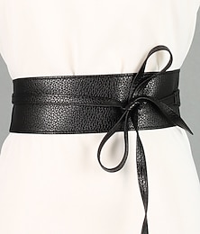 cheap -Women's Unisex Wide Belt PU Leather Buckle Free Knot Decor Casual Classic Party Daily White Black Coffee