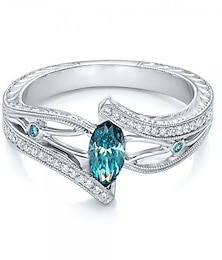お買い得  -指輪 パーティー 幾何学的 ダークブルー ライトブルー 合金 洋ナシ型 シンプル エレガント 1個 / 女性用 / 結婚式 / 贈り物