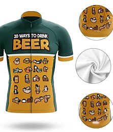 voordelige -21Grams Voor heren Wielrenshirt Korte mouw Fietsen Kleding Bovenlichaam met 3 achterzakken Bergracen Wegwielrennen Ademend Sneldrogend Vochtregelerend Reflecterende strips Zwart Groen Geel Polyester
