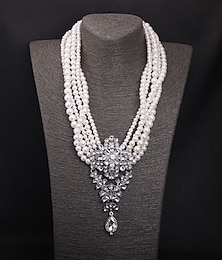 economico -Collana di perle Perle Perle finte Per donna Importante stile sveglio Multistrato Floreale Romantico Irregolare Collana Per Matrimonio Fidanzamento