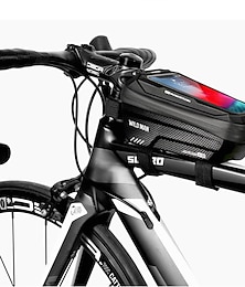 preiswerte -WILD MAN 1 L Fahrradrahmentasche Touchscreen Reflektierend Wasserdicht Fahrradtasche PU-Leder TPU EVA Tasche für das Rad Fahrradtasche Radsport Übung im Freien