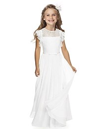 cheap -Kids Girls' Party Dress Solid Color Short Sleeve Performance Wedding Pegeant Fashion Princess Cotton Knee-length Party Dress Summer Dress Flower Girl's Dress Summer Spring 3-10 Years Black White Pink