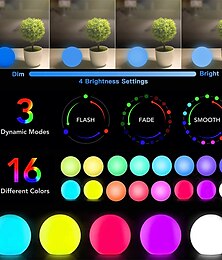 preiswerte -Schwimmende Poolbeleuchtung 6 Stück 2 Stück 16 Farbwechsel RGB-LED-Kugellichter IP67 wasserdicht 7,8 cm Whirlpool Nachtlichter Pool Spielzeug