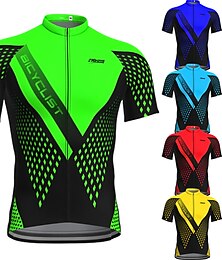 cheap -21Grams Men's Cycling Jersey Short Sleeve Bike Top with 3 Rear Pockets Mountain Bike MTB Road Bike Cycling Breathable Moisture Wicking Quick Dry Reflective Strips Yellow Red Blue Polyester Sports