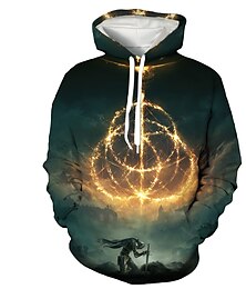 abordables -Anillo de Elden Hero Sudadera Dibujos Manga Anime 3D Harajuku Gráfico Kawaii Para Pareja Hombre Mujer Adulto Vuelta al cole Impresión 3D