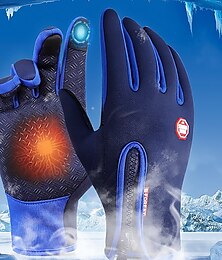 cheap -Winter Gloves  Bike Gloves Cycling Gloves Ski Gloves Mountain Bike MTB Anti-Slip Touch Screen Gloves Thermal Warm Waterproof Full Finger Gloves Sports Gloves Fleece Silicone Gel Black Purple