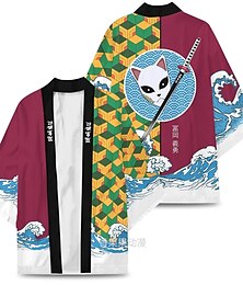 billige -Kamado Nezuko Agatsuma Zenitsu Kamado Tanjiro Cosplay kostyme Tegneserie Manga Animé 3D Harajuku Graphic Kawaii Til Herre Voksne Karneval Maskerade Tilbake til Skolen 3D-utskrift