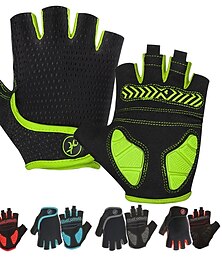 preiswerte -Fahrradhandschuhe Mountainbike-Handschuhe Fingerlos Halbfinger Rutschfest Atmungsaktiv Stoßfest Schweißableitend Sporthandschuhe Fitness Fitnesstraining Geländerad Frottee Kieselgel Lycra Gelb Rot