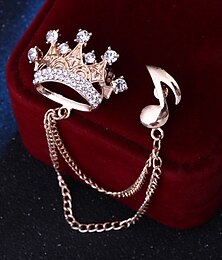 abordables -Homme Broche Géométrique Couronne Mode Artistique simple Luxe Européen Broche Bijoux Doré Argent Pour Mariage Plein Air du quotidien Travail Festival