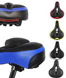 abordables -asiento de bicicleta más cómodo, reemplazo de asiento de bicicleta con bola de absorción de impacto doble asiento de bicicleta ancho asiento de gel de bicicleta de espuma viscoelástica