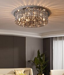abordables -50 cm design unique lustre led cristal plafonnier verre style nordique salon salle à manger 220-240v