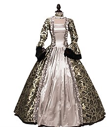 זול -רטרו\וינטאג' רוקוקו ויקטוריאני המאה ה 18 שמלת וינטג' שמלות שמלת נשף מידות גדולות בגדי ריקוד נשים קולור בלוק נשף מסכות מפלגה נשף רקודים שמלה
