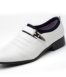 preiswerte -Herren Loafer & Slip On Mönch Schuhe Übergrössen Leder-Loafer Wanderschuhe Geschäftlich Täglich Büro & Karriere PU Atmungsaktiv Rutschfest Tragen Sie Beweis Halbschuhe Schwarz Weiß Braun Farbblock