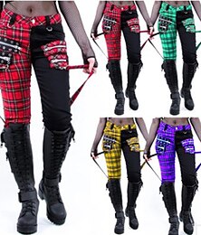 abordables -Gótico Punk y gótico Steampunk Longitud Larga Pantalones Baile de Máscaras Doctor de plaga Tallas Grandes Cuadros A Cuadros Normal Mujer Víspera de Todos los Santos Carnaval Mascarada Víspera de