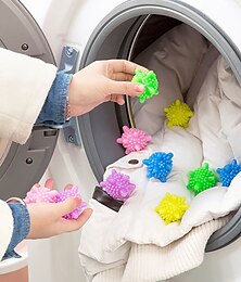 abordables -5 pièces réutilisables anti-enroulement peluche attrape-cheveux solide récurage boule de lavage boules de lessive pour machine à laver