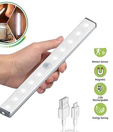 billiga -2st 10led pir rörelsesensor nattlampa usb-laddning mänsklig kropp automatisk avkänning nattljus skåp garderob vägglampa trappa sovrumsbelysning smart ljusavkännande nattljus