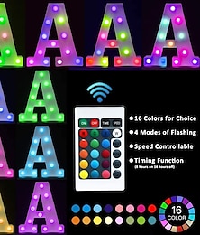 cheap -LED Letter Lights Sign 26 Letters Alphabet with Remote Light Up Letters Sign Colorful for Night Light Wedding/Birthday Party Battery Powered Christmas Lamp Home Bar