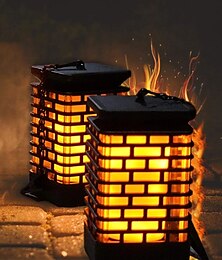 billiga -Solbrasa Lantern - Utomhus Vattentät LED Väg Trädgårds ljus 99 LEDs Dansande Fladdrande Eld USB-laddning för Innergård Balkong och Landskapsdekoration för Halloween