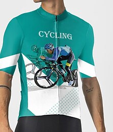 cheap -21Grams Men's Cycling Jersey Short Sleeve Bike Jersey Top with 3 Rear Pockets Mountain Bike MTB Road Bike Cycling Breathable Moisture Wicking Soft Quick Dry Red Blue Green Graphic Polyester Sports