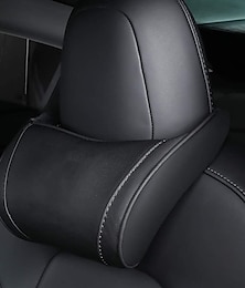 abordables -Starfire 1 paquete de cuero genuino colgando asiento de coche almohada soporte para el cuello reposacabezas para tesla 3 s x y modelos negro rojo café colores opcional