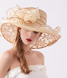 economico -Cappelli Eleganti in Organza Stile Vintage con Applicazioni  Fiore  Colore Puro 1 PC Casual  Festa  Coppa di Melbourne Copricapo per fare colpo Cappelli Abito per il Giorno delle Corse