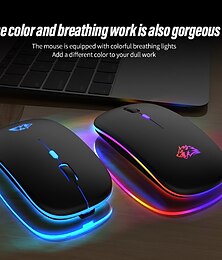 cheap -LED Wireless Mouse X15 Slim Rechargeable Wireless Mouse 2.4G Portable USB Optical Wireless Computer Mice with USB Receiver Adjustable DPI for Windows/PC/Mac/Laptop